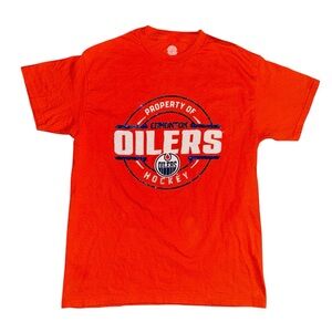 NHL Orange Edmonton Oilers Short Sleeve Tee Reworked